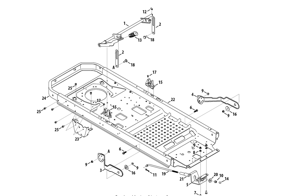 Frame And Deck Lift Diagram and Parts List for RZT-S42ZERO (17AVCEDS710-17WVCEDS710)(2013) Cub Cadet Lawn Tractor